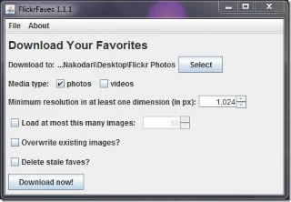 Scarica i preferiti di Flickr con FlickrFaves