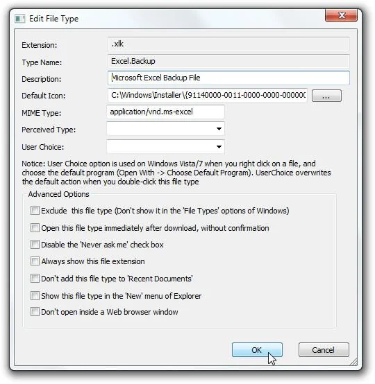 FileTypesMan 是 Windows 檔案類型選項的替代方案