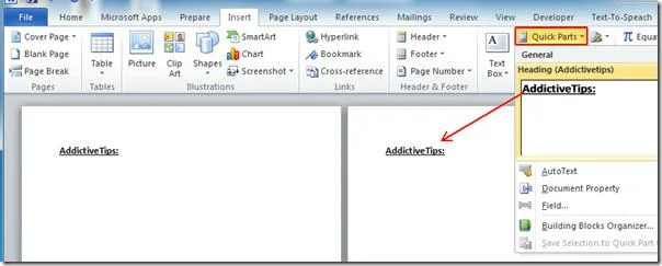 Word 2010 Bausteine-Organizer