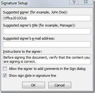 So fügen Sie eine Signaturzeile in Word 2010 ein