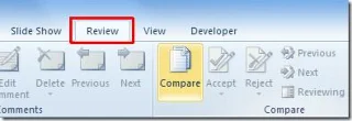 Vergleichen Sie zwei Präsentationen in PowerPoint 2010