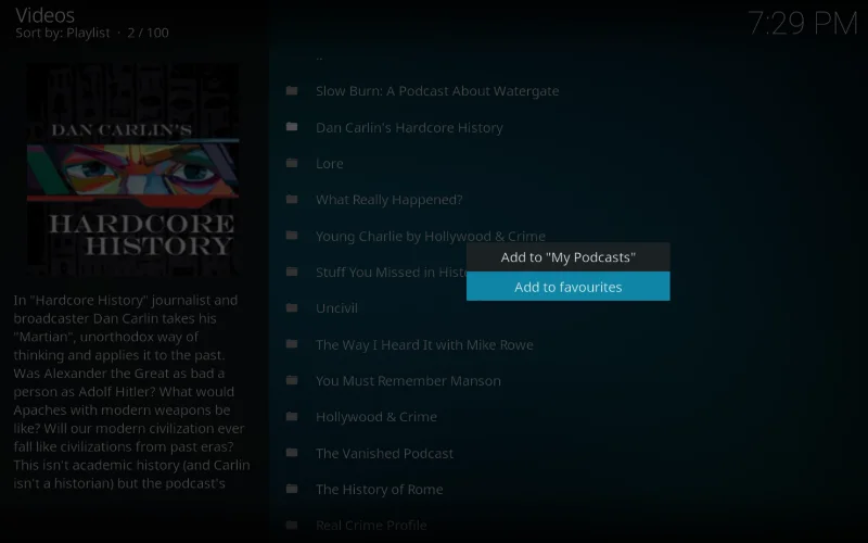Hören Sie Podcasts auf Kodi mit dem Apple iTunes Podcasts-Add-on