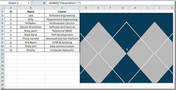 Incorpora video in Excel 2010