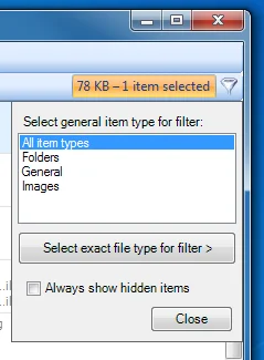 Escritorio y archivo: Administrador de archivos de Windows con clasificación inteligente y filtros avanzados