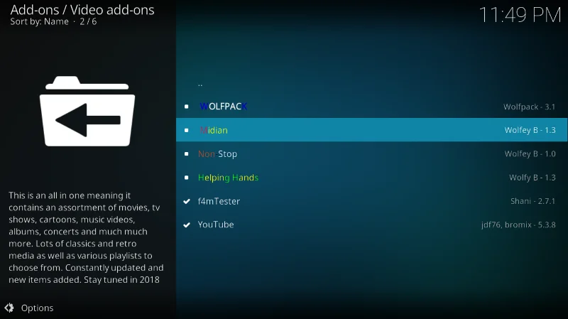 Дополнение Midian для Kodi: как установить и обзор