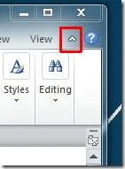 Menüband in Office 2010 ausblenden/minimieren für ablenkungsfreies Arbeiten