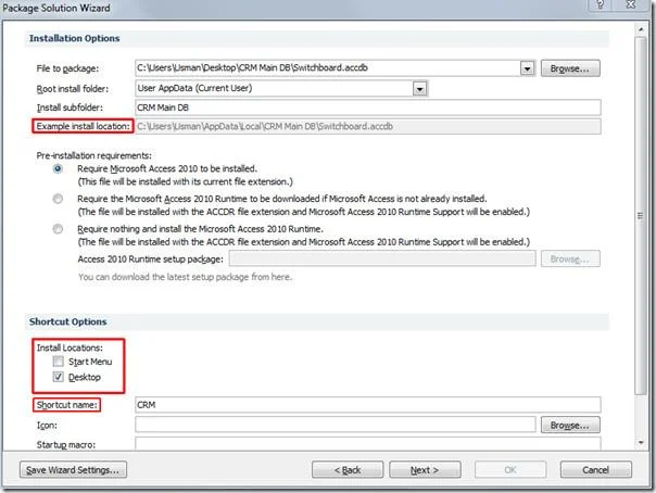 Access 2010: Assistent für Windows Installer-Paketlösungen