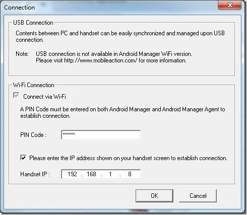 Android マネージャー WiFi は、Windows PC とワイヤレスで同期およびファイルを転送します