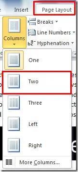 Word 2010: Scrivi in ​​colonne (aspetto rivista)
