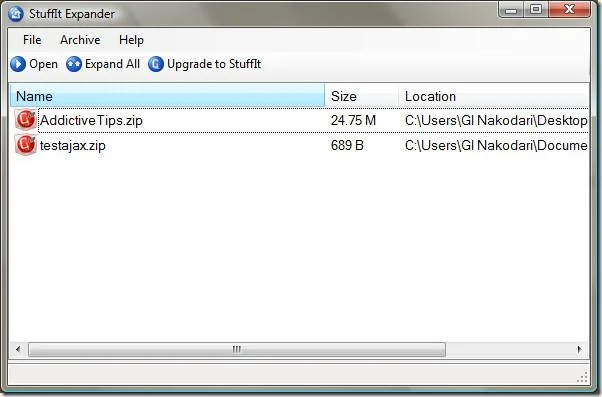 Estrarre i file di archivio utilizzando StuffIt Expander