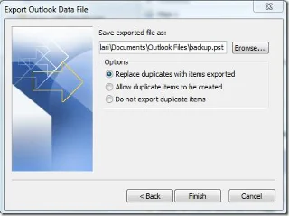 Импорт и экспорт Office Outlook 2010