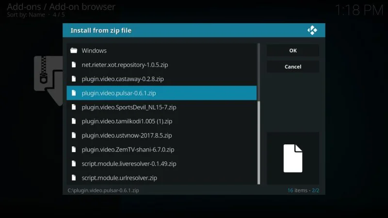 Componente aggiuntivo Pulsar Kodi: come installarlo e correzioni degli errori