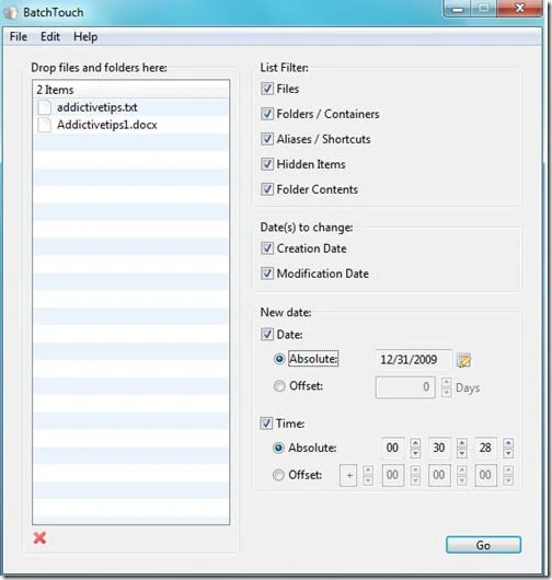 Batch Touch – Modifica la data di creazione/modifica di file e cartelle