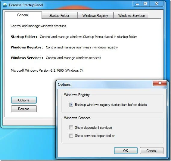 StartupPanel：管理 Windows 啟動資料夾、登錄、服務
