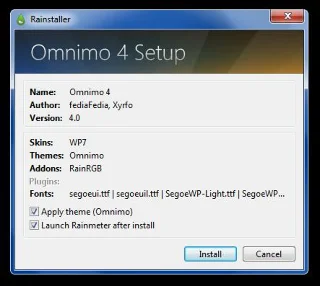 使用 Omnimo Rainmeter Skin 在 Windows 7 上取得 Windows 8 開始畫面