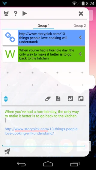 StuffMerge: raccogli e organizza il testo degli appunti in un unico messaggio [Android]