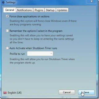 El temporizador de apagado realiza una acción según los eventos del sistema de Windows