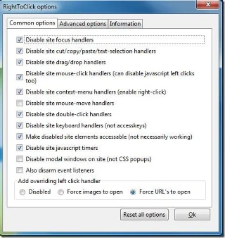 RightToClick: Verbotene Rechtsklick-Optionen aktivieren [Firefox-Addon]