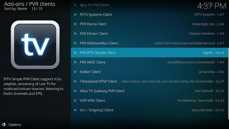 So richten Sie den PVR IPTV Simple Client auf Kodi ein