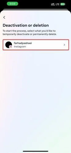 Как деактивировать Instagram в мобильном приложении
