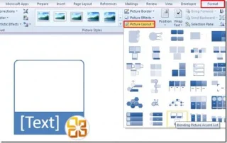 Bildlayout in Word 2010 ändern