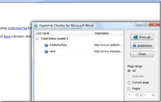 Comprobador de enlaces rotos en documentos de Microsoft Word