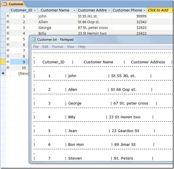Tabelle in Access 2010 als Nur-Text exportieren