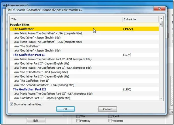 DVD電影資料庫軟體EMDB