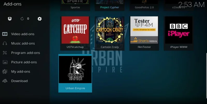 Componente aggiuntivo Urban Empire Kodi: come installarlo e utilizzarlo