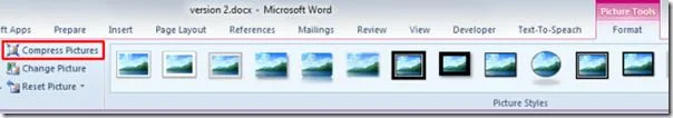 Bild in Word 2010-Dokument komprimieren