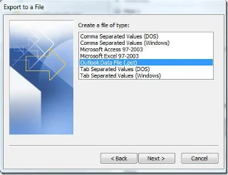 Импорт и экспорт Office Outlook 2010