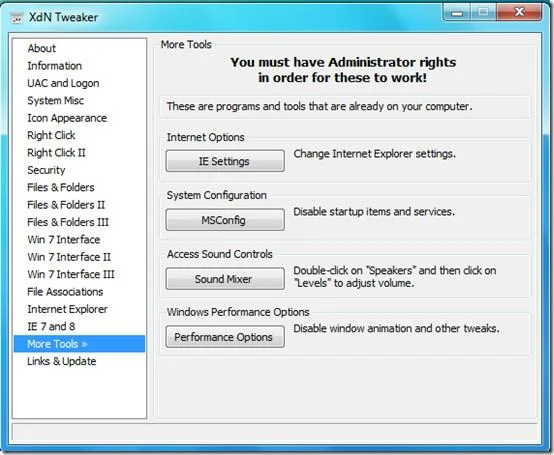 Cómo ajustar Windows 7 con XdN Tweaker