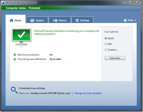 Обзор Microsoft Security Essentials (со скриншотами)