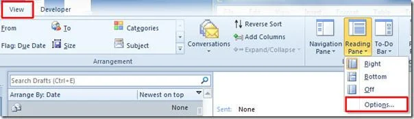 Outlook 2010: Elemente als gelesen markieren, wenn sie im Lesebereich angezeigt werden