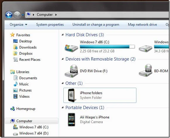 將 iPhone 安裝為「我的電腦」中的本機磁碟機並取得 Root 權限 將 iPhone 安裝為「我的電腦」中的本機磁碟機並取得 Root 權限
