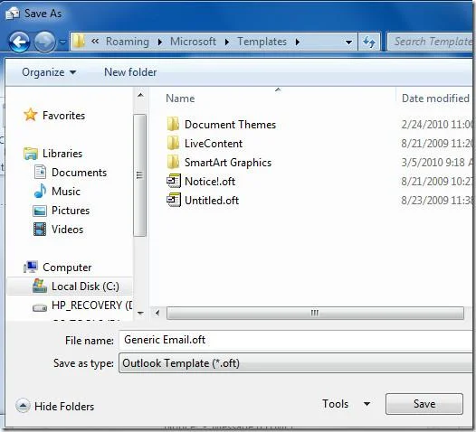 Erstellen und Verwenden von E-Mail-Vorlagen in Outlook 2010
