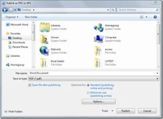 So konvertieren Sie Word 2010-Dokumente in das PDF/XPS-Format