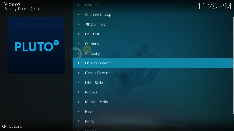Pluto.tv-Add-on für Kodi: Installation und geführte Tour