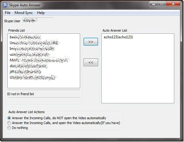 Aceptar automáticamente llamadas de Skype de contactos seleccionados (incluidos vídeos)