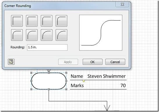 Abrunden von Formecken in Visio 2010