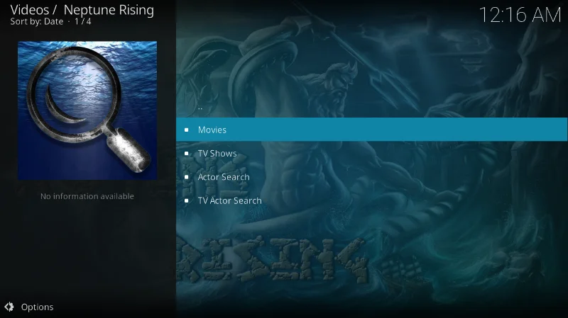 Componente aggiuntivo Neptune Rising per Kodi: un nuovo fork di Covenant