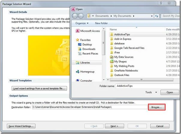 Access 2010: Assistent für Windows Installer-Paketlösungen