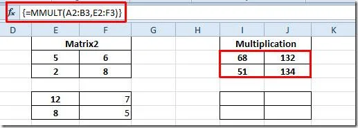 Excel 2010 Matrixmultiplikation (MMULT)