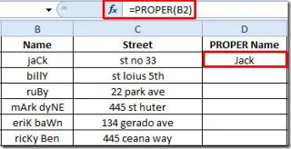 Excel 2010: PROPER-Funktion