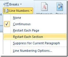 Word 2010: Zeilennummer in Dokument einfügen
