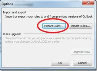 Outlook 2010: E-Mail-Regeln sichern/exportieren