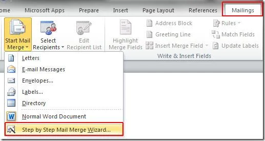 Seriendruck in Word 2010