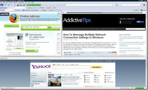 Как разделить экран Firefox, чтобы освободить место для большего количества контента