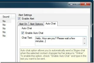 Activar la respuesta automática de Skype y recibir alertas de mensajes de contacto