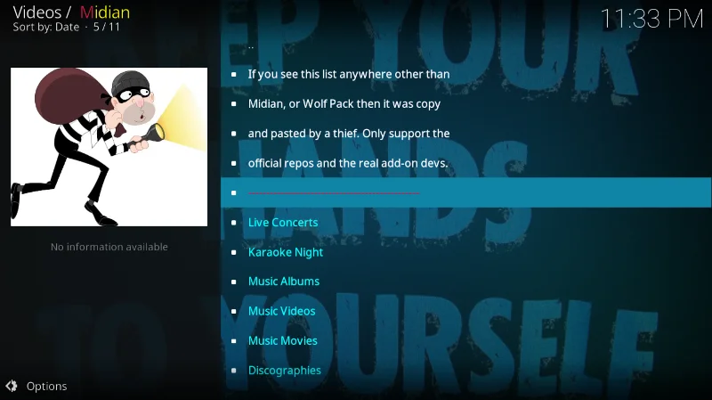 Дополнение Midian для Kodi: как установить и обзор